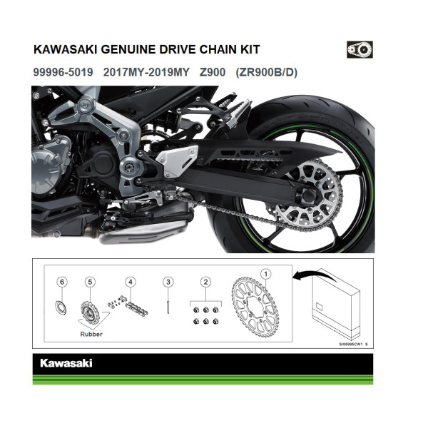 Kawasaki Genuine chain and sprocket kit